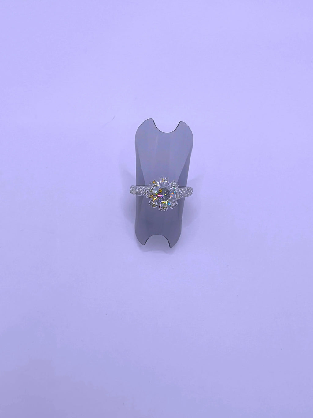 925 Sterling Silver "Engagement 1" Ring with Moissanite, Closed, Calenbi