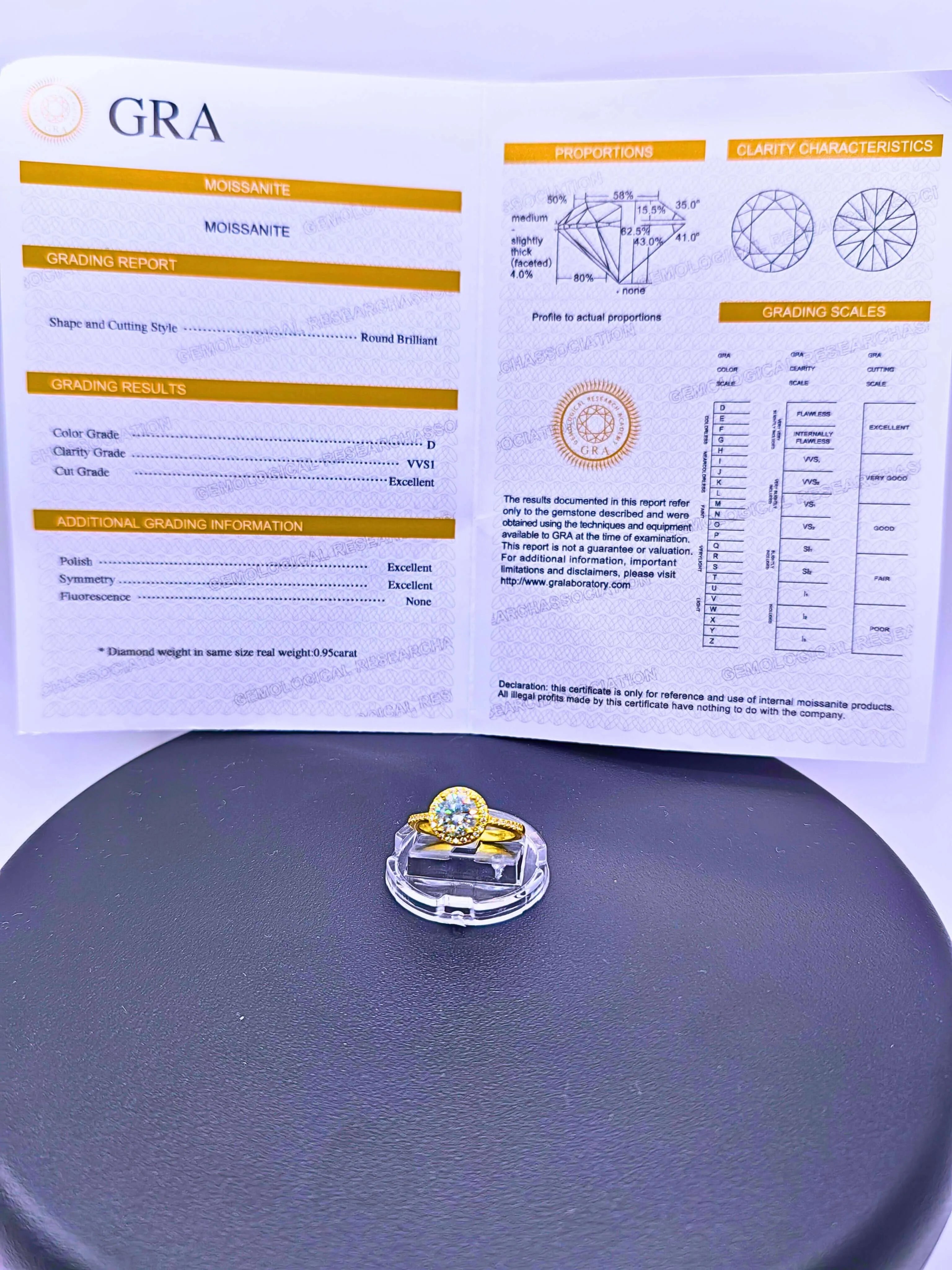 Anillo S925 Esterlina "Compromiso" MOISSANITA Chapa Oro 14k Calenbi