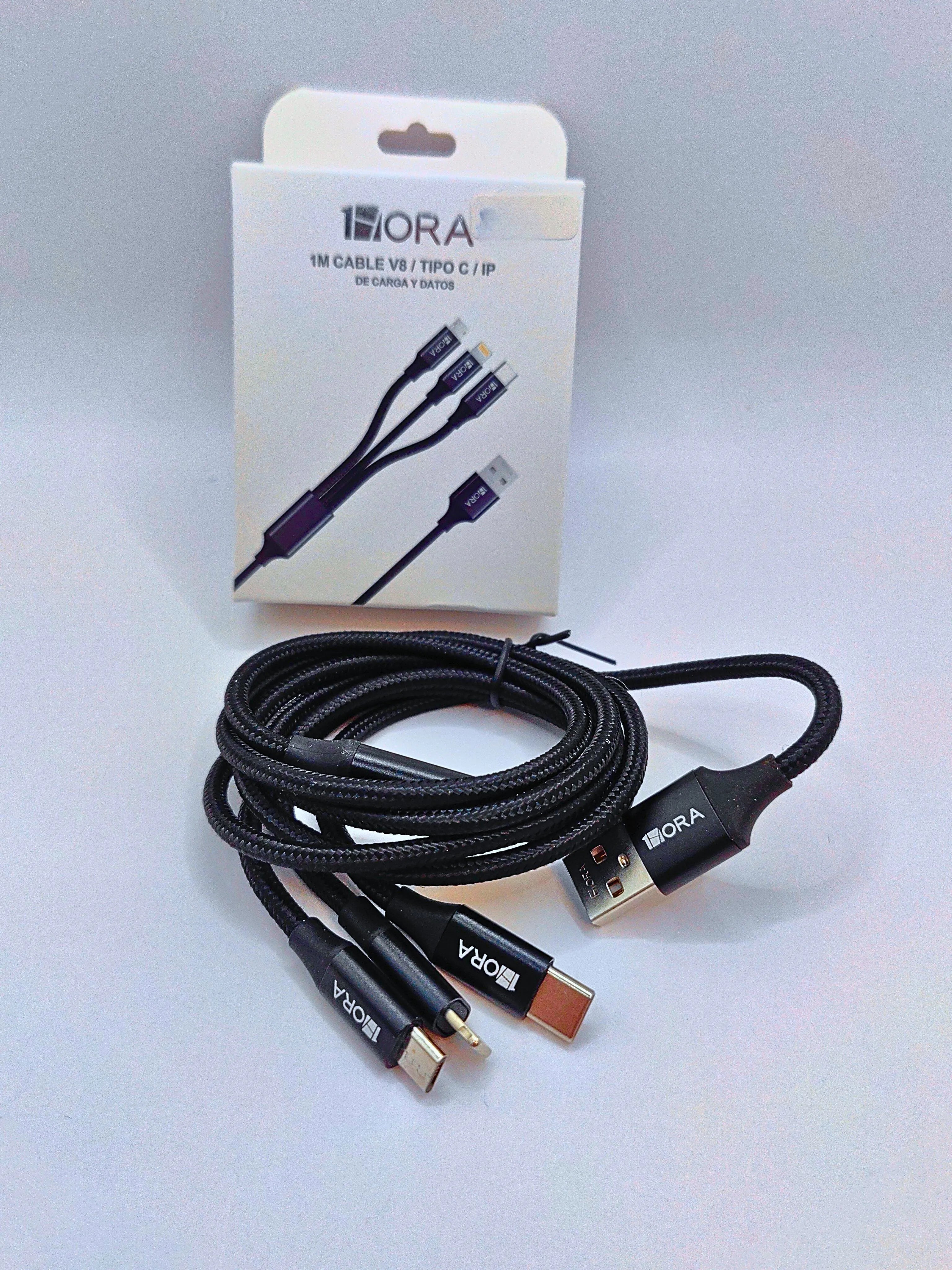 CAB259 - 1M V8/ Type C/IP Charging and Data Cable (1 Hour)