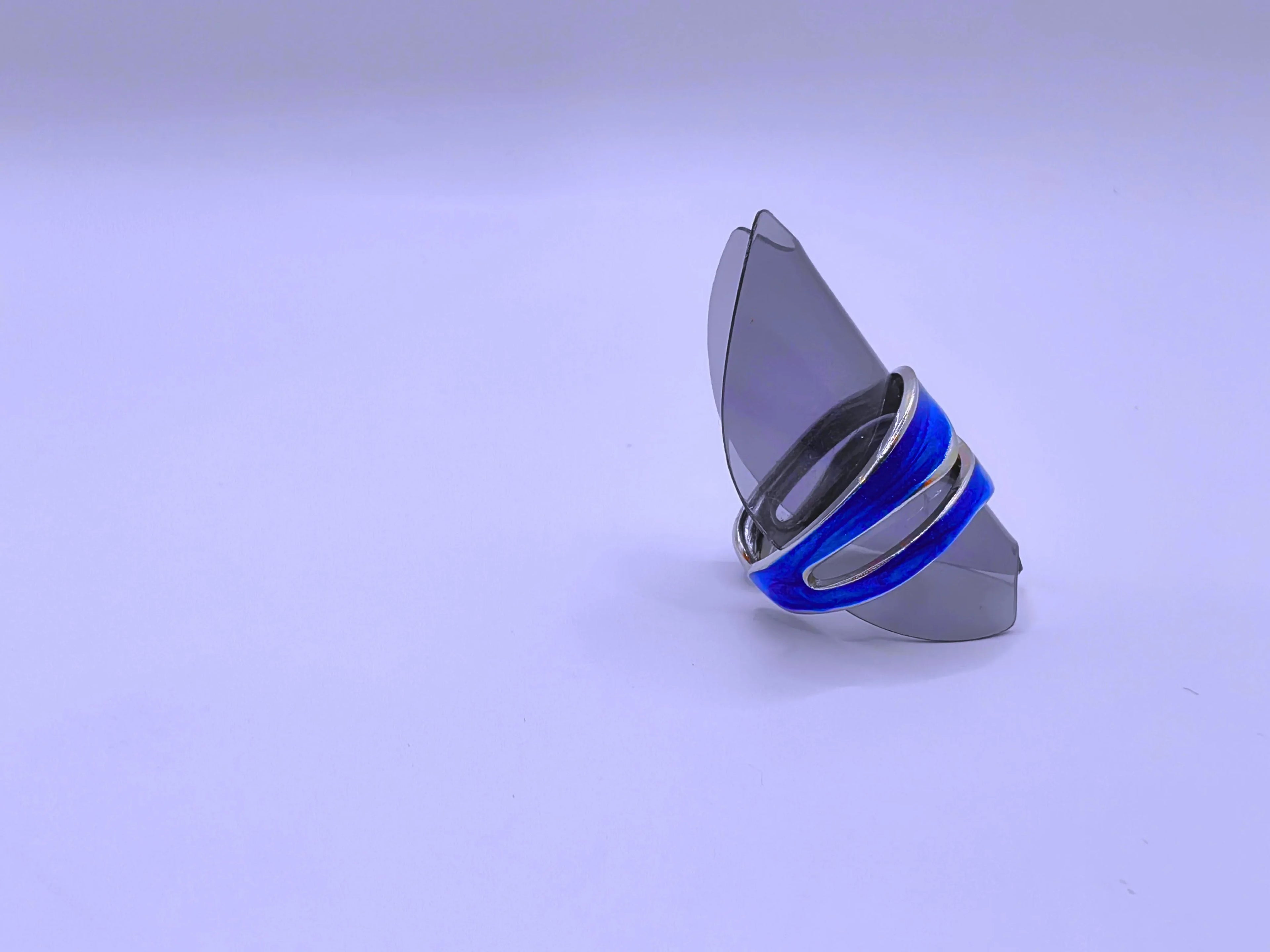 Stainless Steel Ring with Black Epoxy Coating and 10k Gold Plating by Calenbi