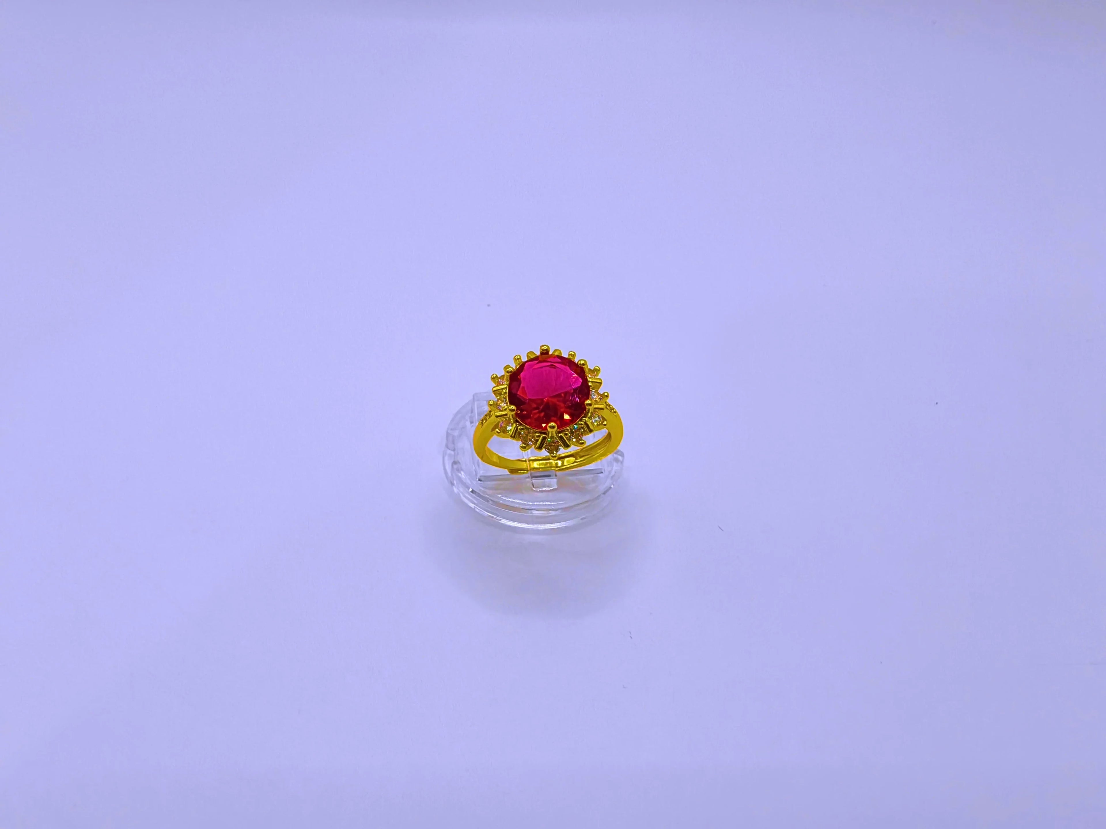 Calenbi Adjustable Copper Snowflake Ring with 10K Gold Plating