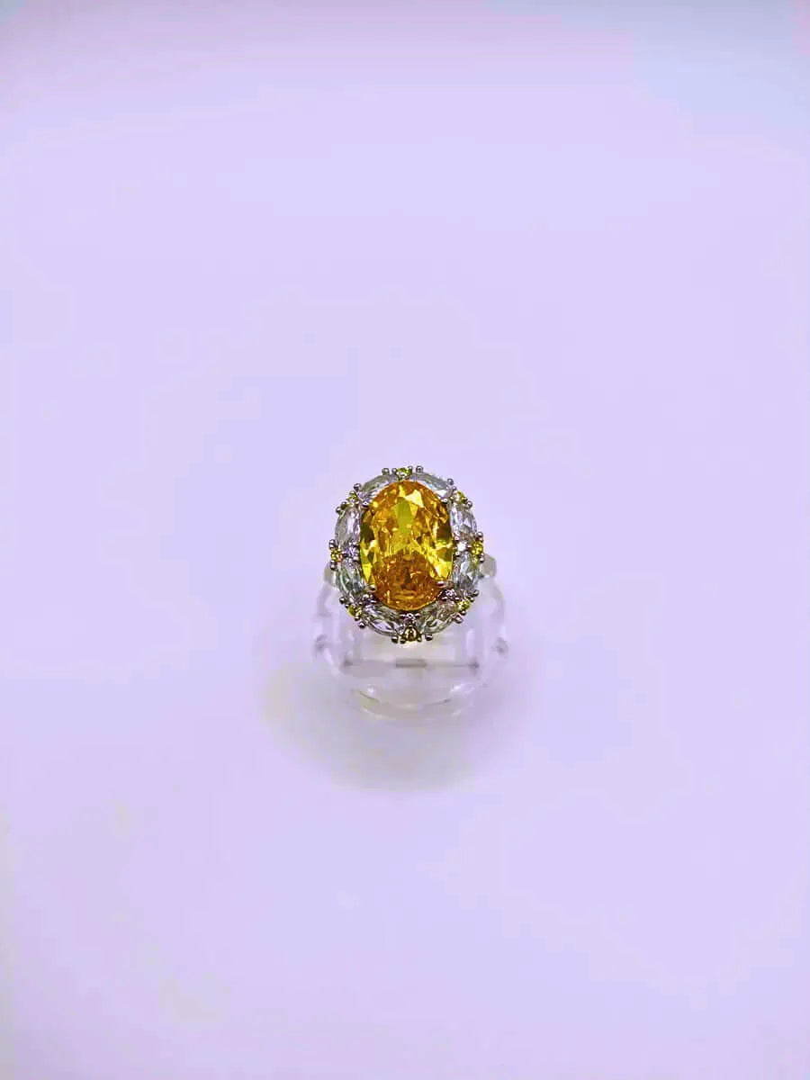 S925 Sterling Silver "Royal Seal" Adjustable Cubic Zirconia Ring by Calenbi