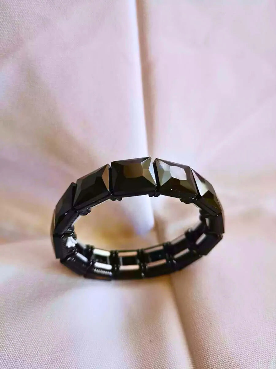 Brazalete Cobre Circonita Cubica Colores Elástica Dorado Calenbi