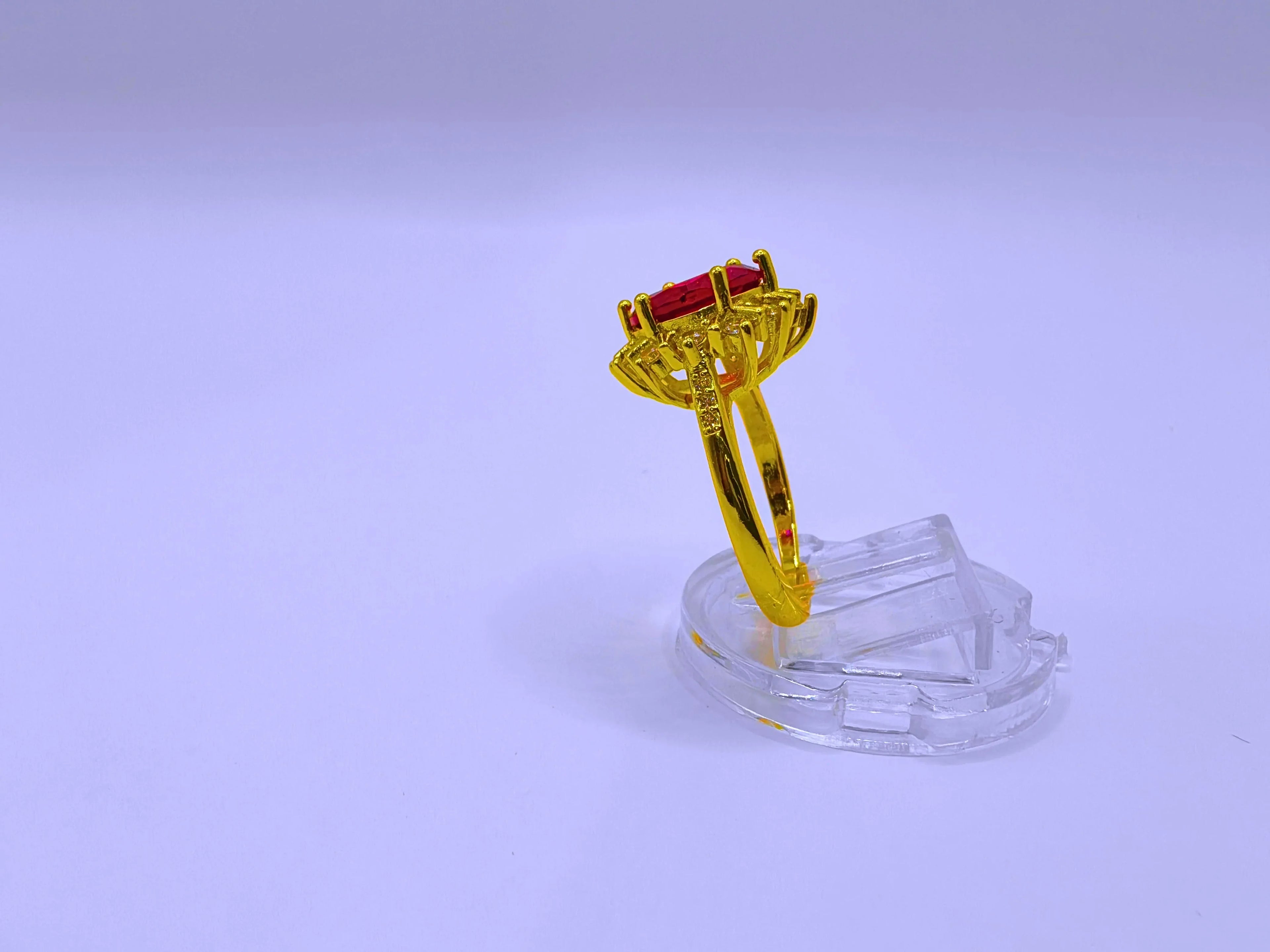 Calenbi Adjustable Copper Snowflake Ring with 10K Gold Plating