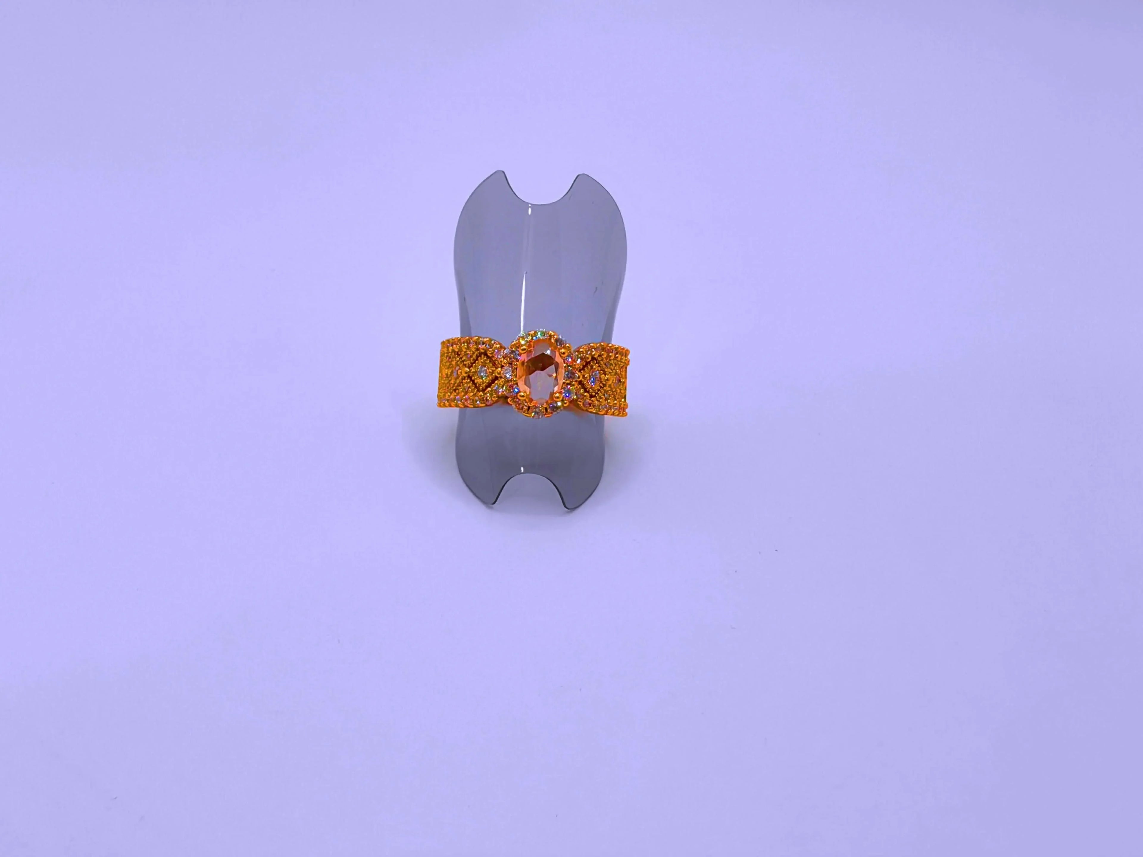 Anillo Acero Inoxidable Circonita Chapa Oro Rosa 14K Calenbi