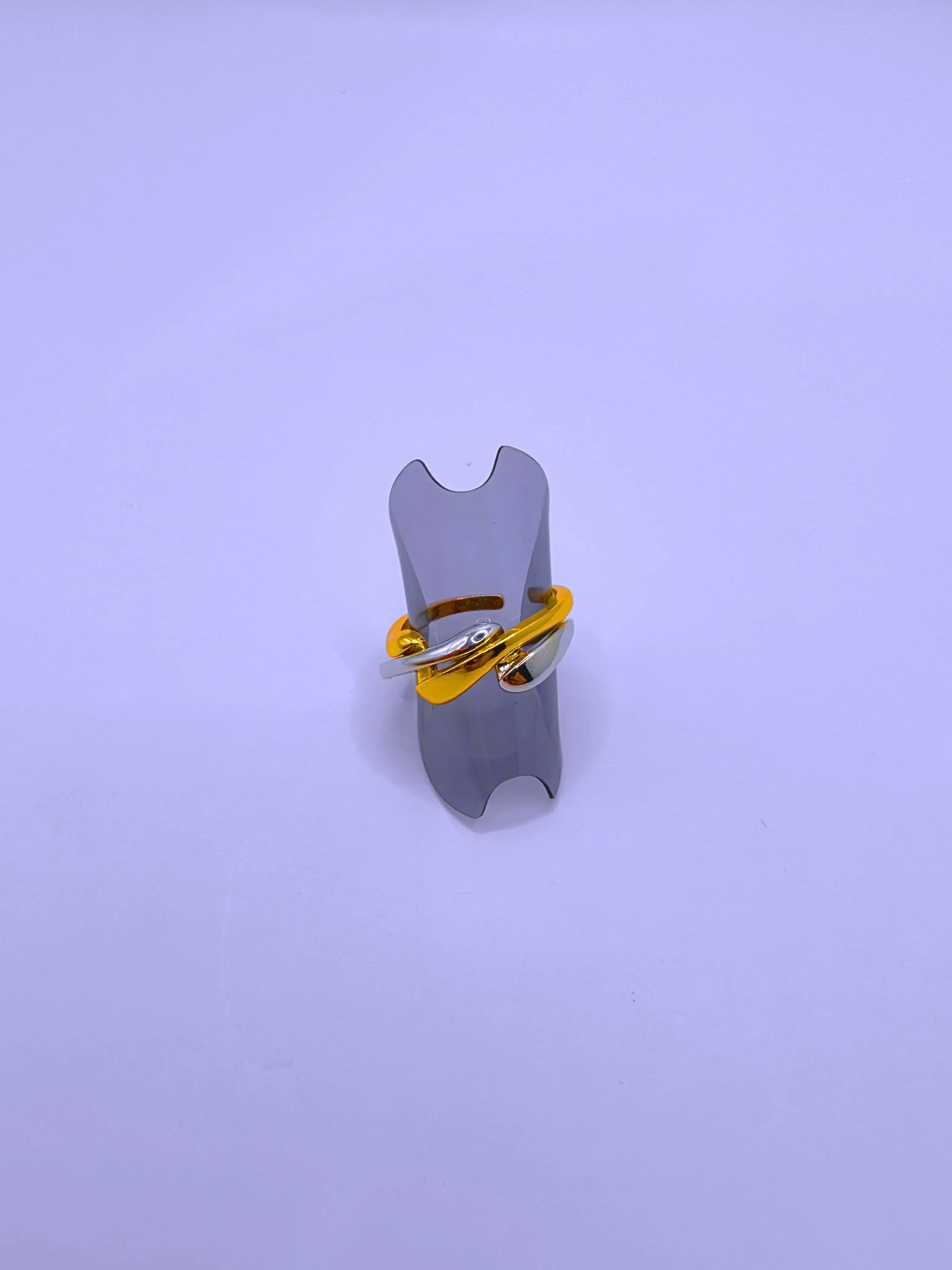 Anillo Acero Inoxidable Doble Chapa Oro 10k Calenbi