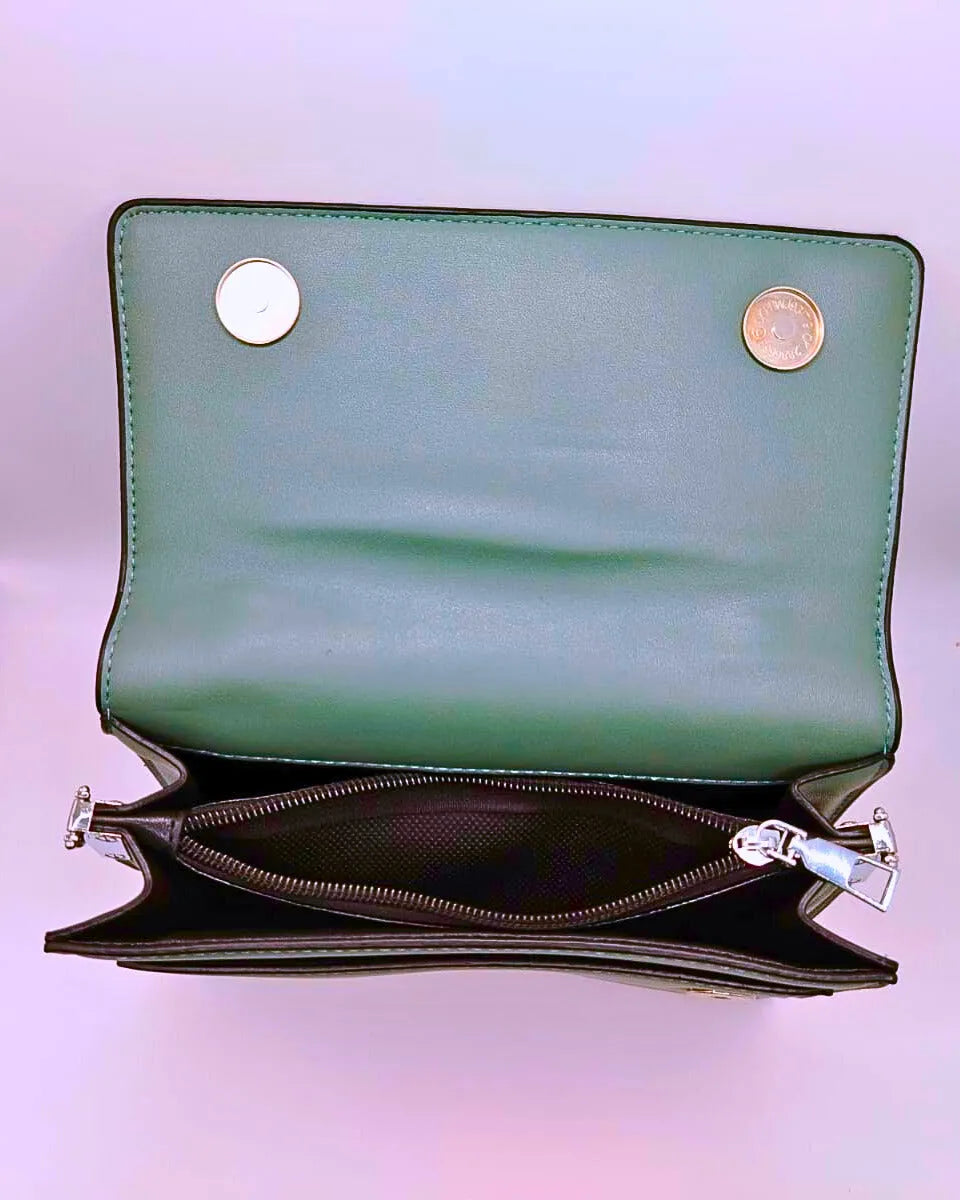 Calenbi Small Green Leather Shoulder Bag