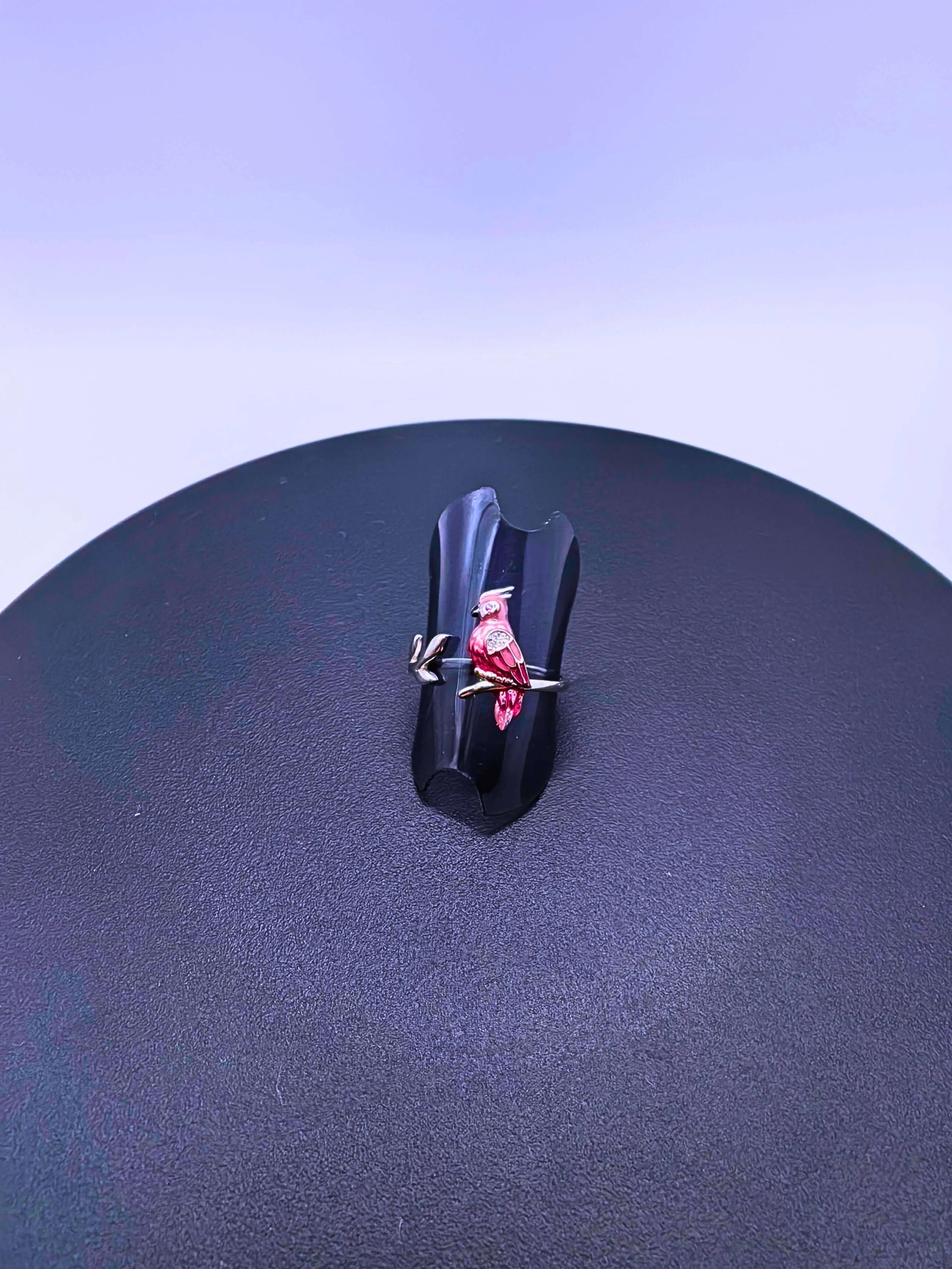 925 Sterling Silver Macaw Ring with Epoxy Resin by Calenbi