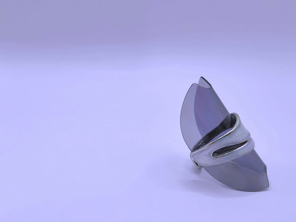 Stainless Steel Ring with Black Epoxy Coating and 10k Gold Plating by Calenbi