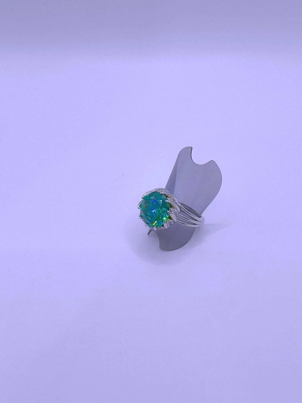 Anillo Aleación Circonita Cubica Turquesa Ajustable Calenbi