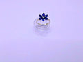 Anillo Plata Ley 925 Pandora Flor Circonita  Azul Marino Calenbi