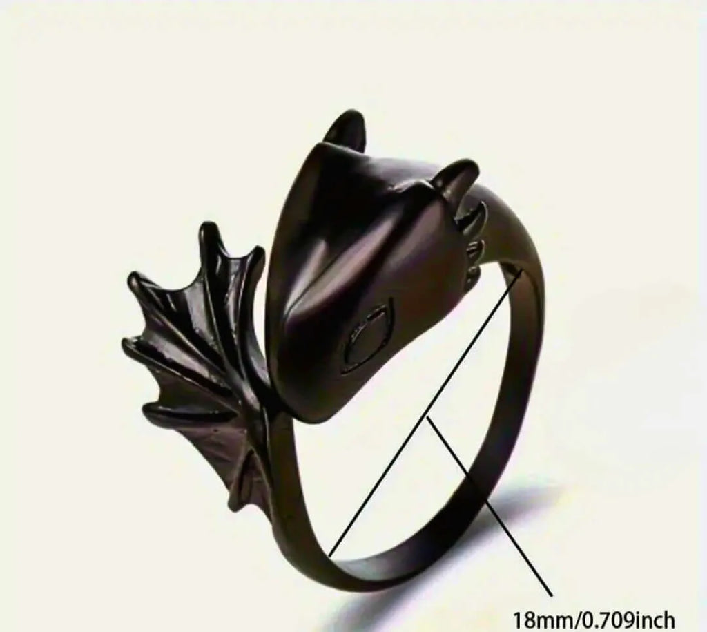 Calenbi Adjustable Black Dragon Alloy Ring