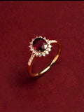 SR0043 - Anillo S925 Ley "Lujoso" Circonita Chapa Oro Rosa 10K Calenbi