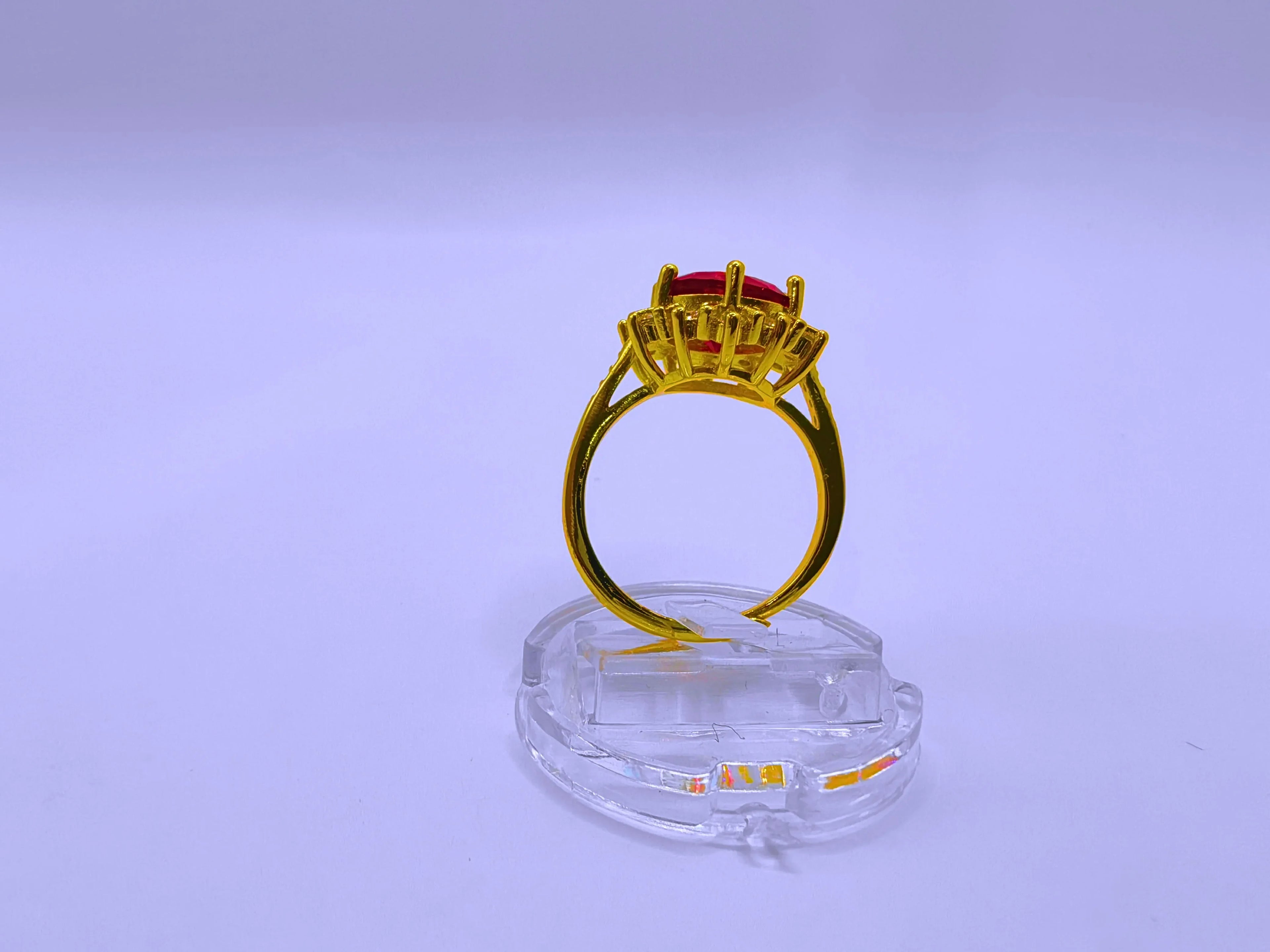 Calenbi Adjustable Copper Snowflake Ring with 10K Gold Plating