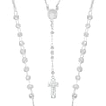 925 Sterling Silver Rosary With 60 Cm Diamond Ball