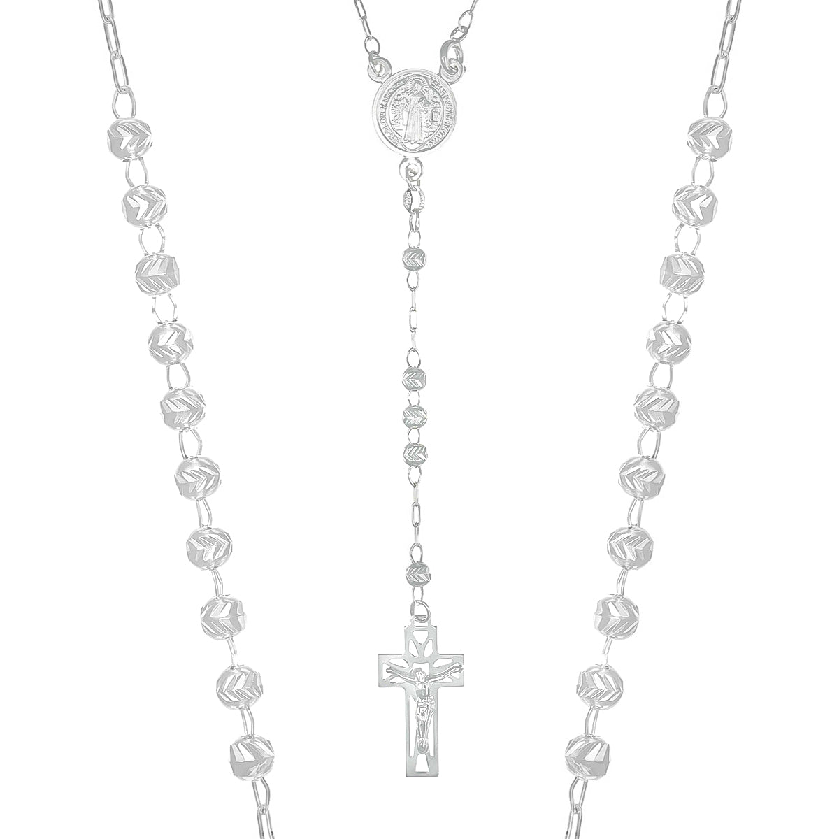 925 Sterling Silver Rosary With 50 Cm Diamond Ball