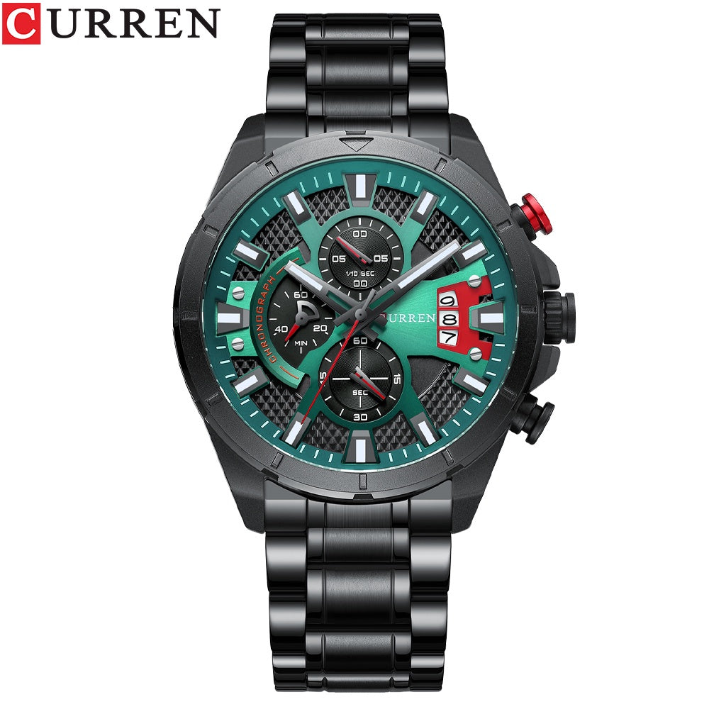 CURREN New Fashion Watches for Men Casual Luminous Brown Face Stainless Steel Band Waterproof 8401 XH Without Box