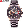 CURREN New Fashion Watches for Men Casual Luminous Brown Face Stainless Steel Band Waterproof 8401 XH Without Box