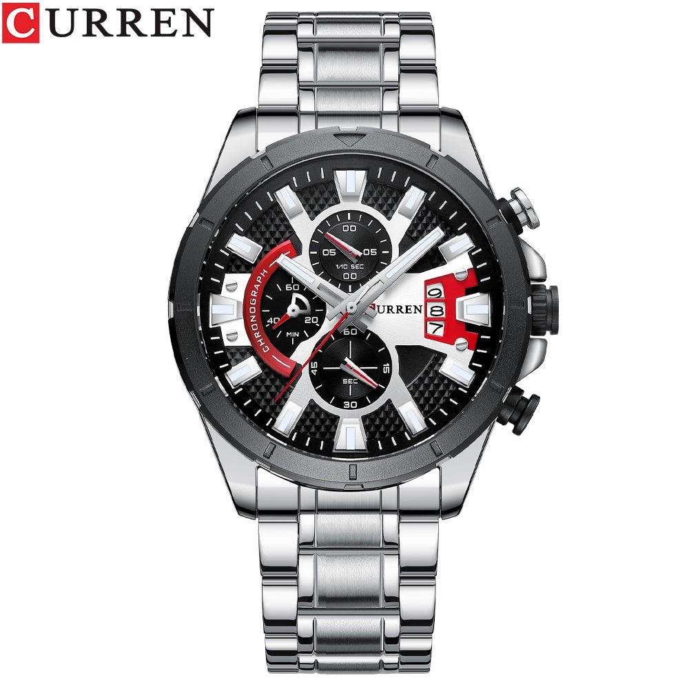 CURREN New Fashion Watches for Men Casual Luminous Brown Face Stainless Steel Band Waterproof 8401 XH Without Box