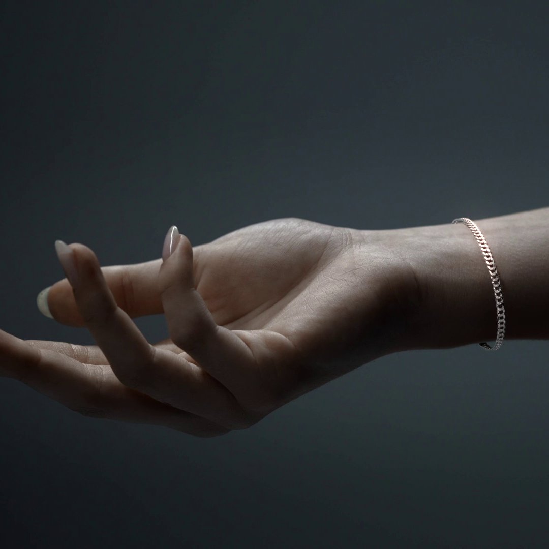 Barbarada 925 Silver Bracelet 18cm 3.2mm Gauge Italian